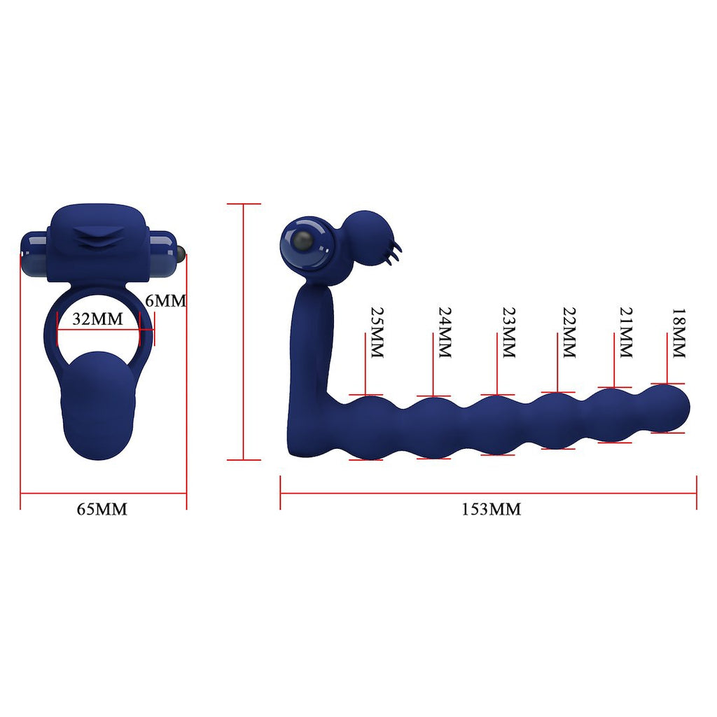 PrettyLove Vibrerende Cockring Met Plug Ajmal
