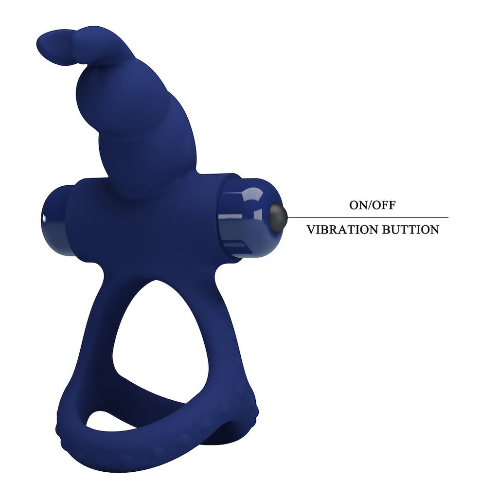 PrettyLove Luchito Rabbit Cock Ring Donkerblauw