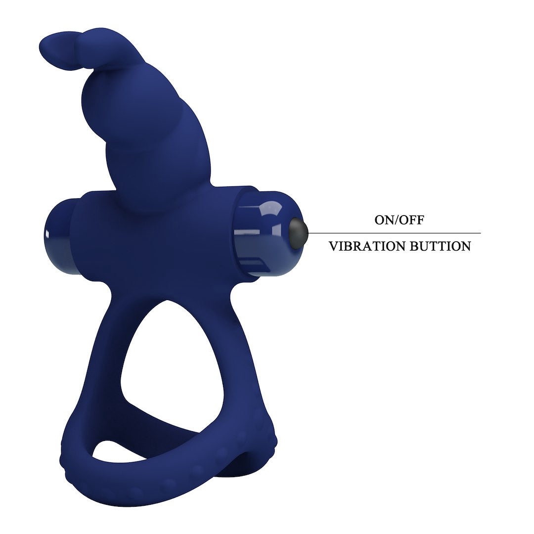 PrettyLove Luchito Rabbit Cock Ring Donkerblauw