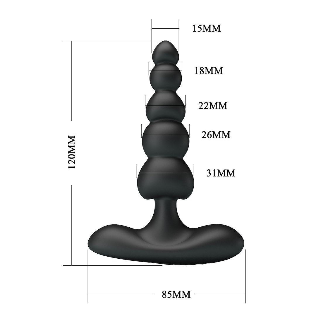 Pretty Love – Corban – Anale Kralen Vibrator – Zwart