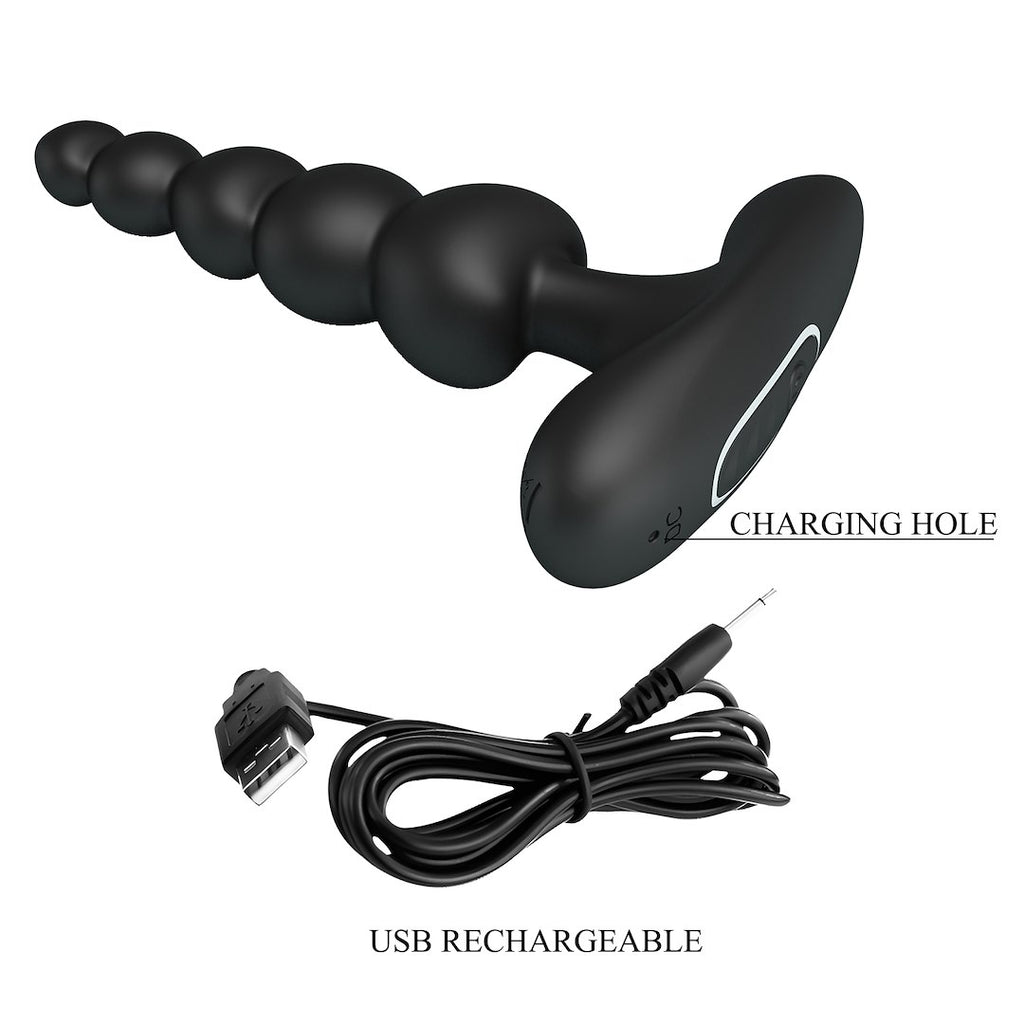Pretty Love – Corban – Anale Kralen Vibrator – Zwart