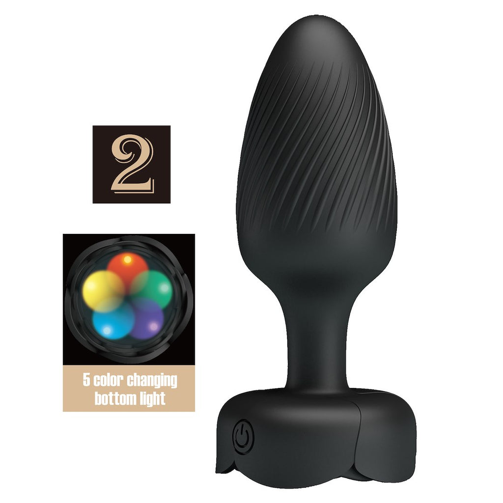 Pretty Love Varian Kleurveranderde Lichtgevende Buttplug Zwart