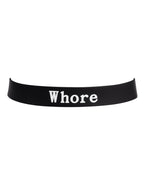 Latex Play Halsband met opschrift 'Whore'