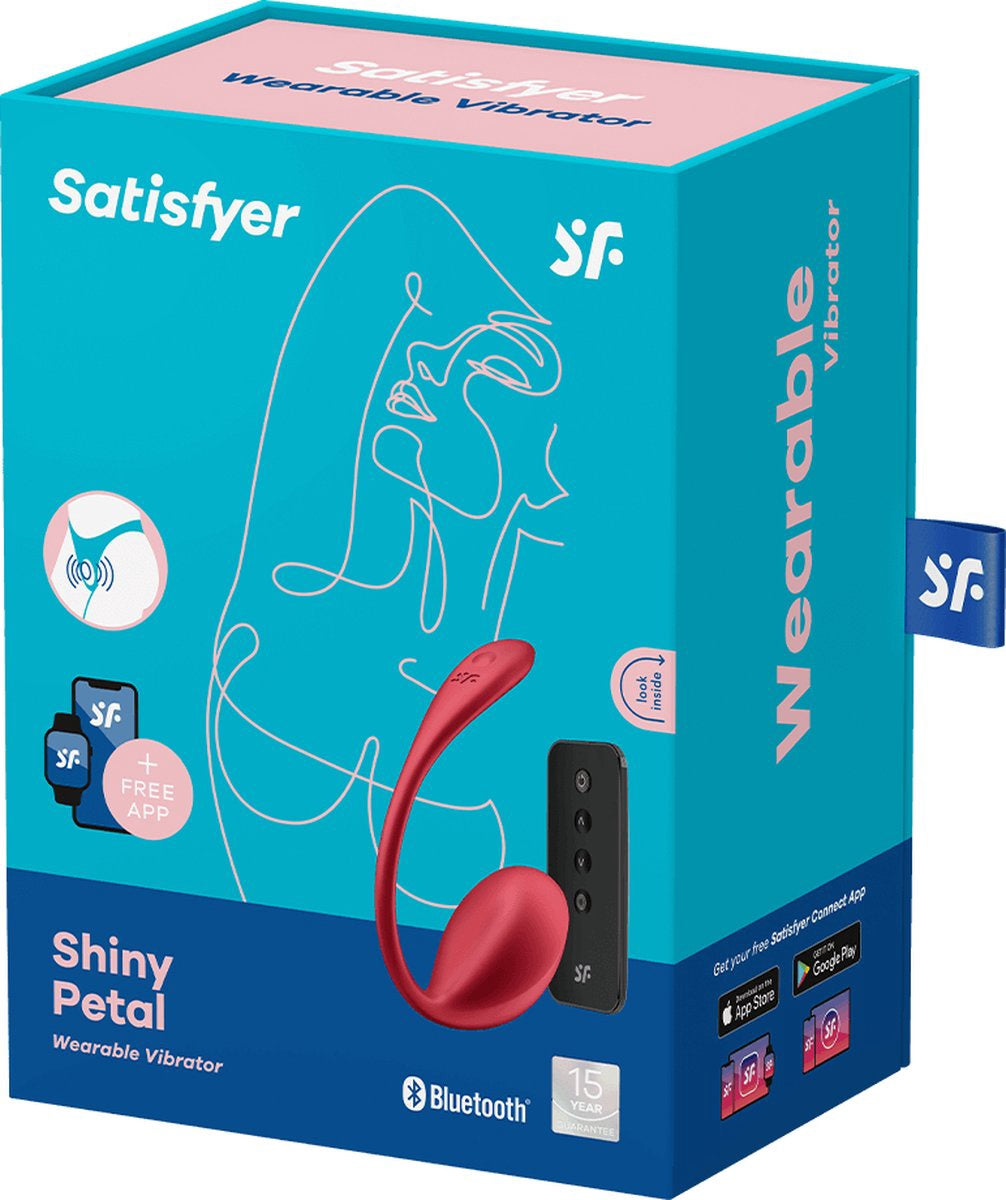 Shiny Petal Connect App Draagbare Paar Vibrator Rood