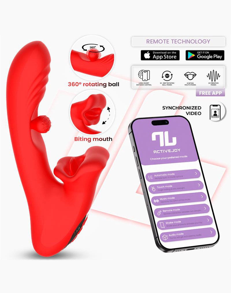 IY - Franky - Bijtende en roterende balvibrator met app