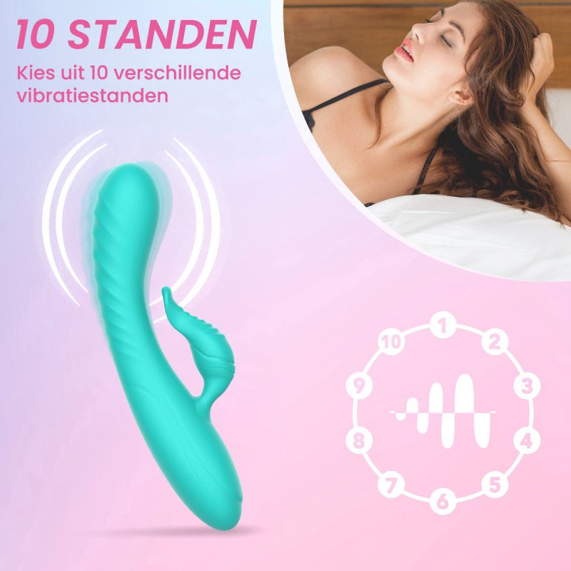 Vibby en reg Essential Pro Rabbit Vibrator Clitoris  en amp G-Spot Stimulatie