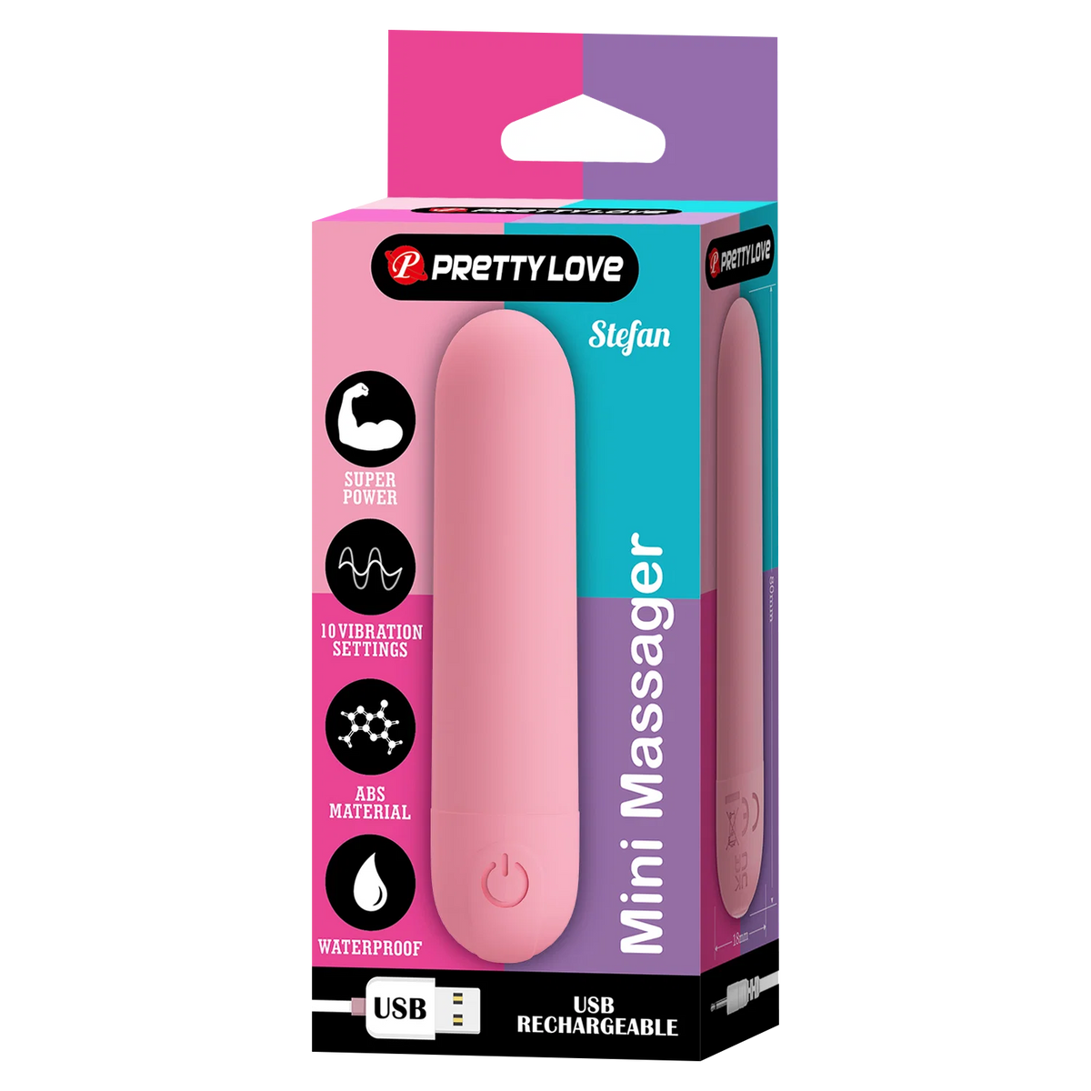 Pretty Love Stefan Mini Bullet Vibrator Oplaadbaar LichtRoze
