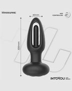 IY - Zack - Anale plug met bewegende tong (met app-bediening) - Zwart