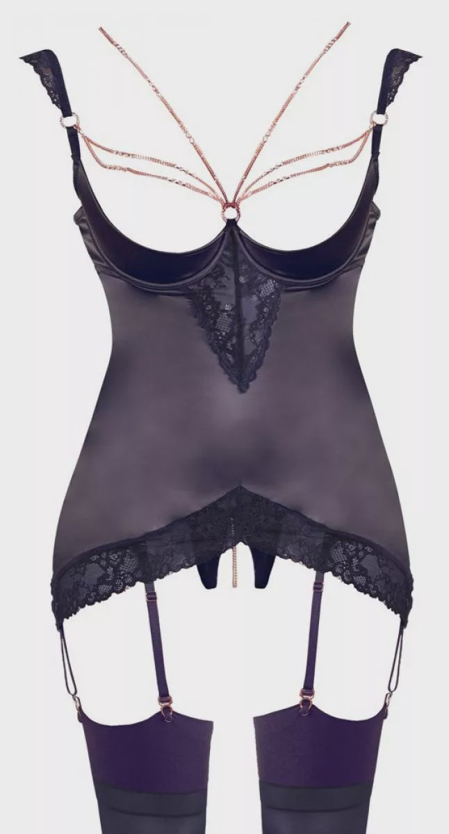 Abierta Fina Jarretel Set Met Open Cups