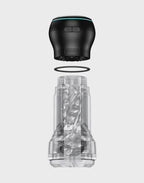 KIIROO  Feel Pocket Stroker Crystal + Powerblow Combo  Zwart/Transparant
