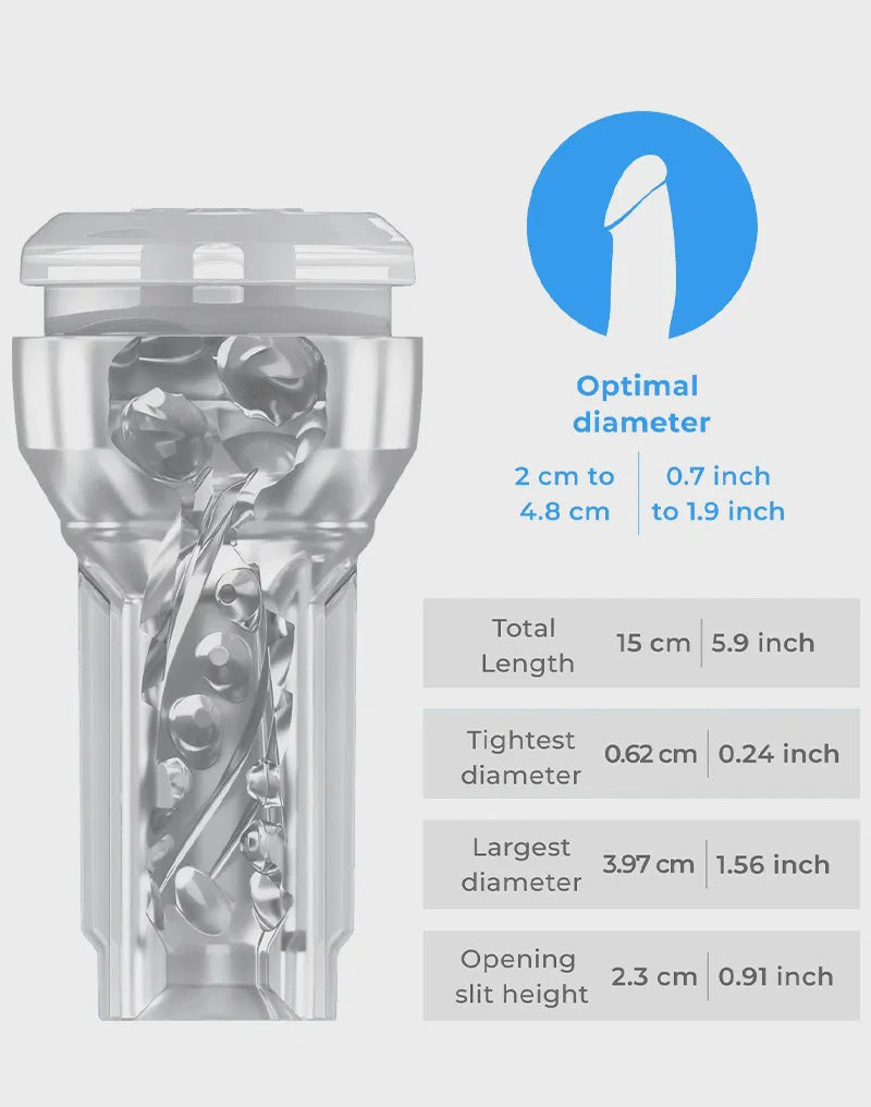 KIIROO  Feel Pocket Stroker Crystal + Powerblow Combo  Zwart/Transparant