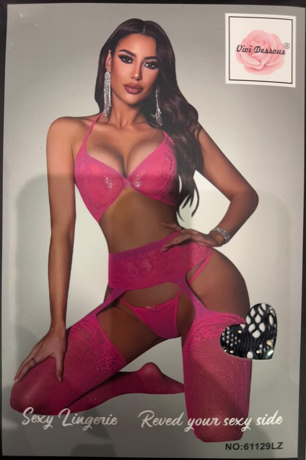 Vivi Dessous Sexy Roze Lingerie Set - One Size