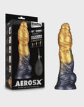 LoveToy - Dual Density Opblaasbare Dildo 10"/ 25 cm - Goud/Zwart