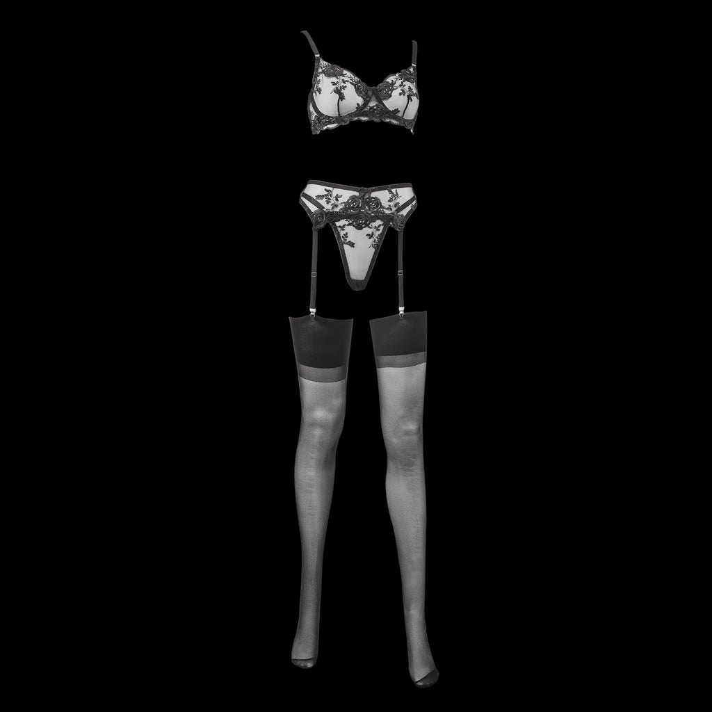 Amorable by Rimba - Sexy Lingerie Set - Zwart