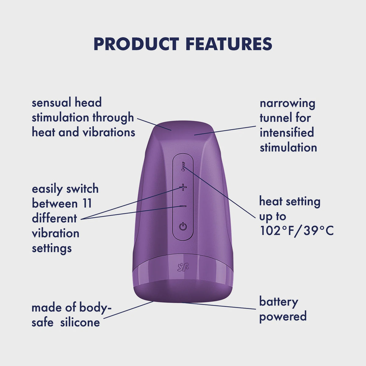 Satisfyer - Battery Series - Men Heat - Masturbator - Paars