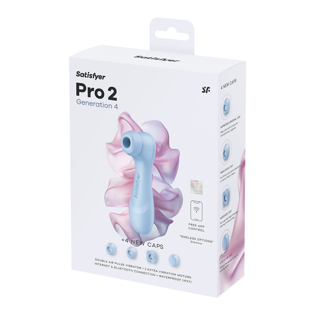 Satisfyer Pro 2 Generation 4 Double Air Pulse Vibrator (with App Control) - Serene Blue