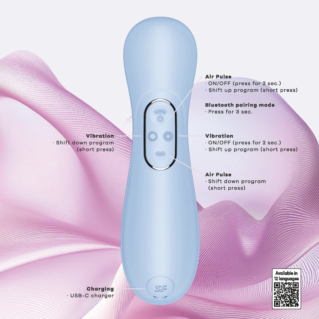 Satisfyer Pro 2 Generation 4 Double Air Pulse Vibrator (with App Control) - Serene Blue