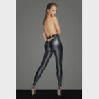 Legging Met Rits Kruis Riem Noir