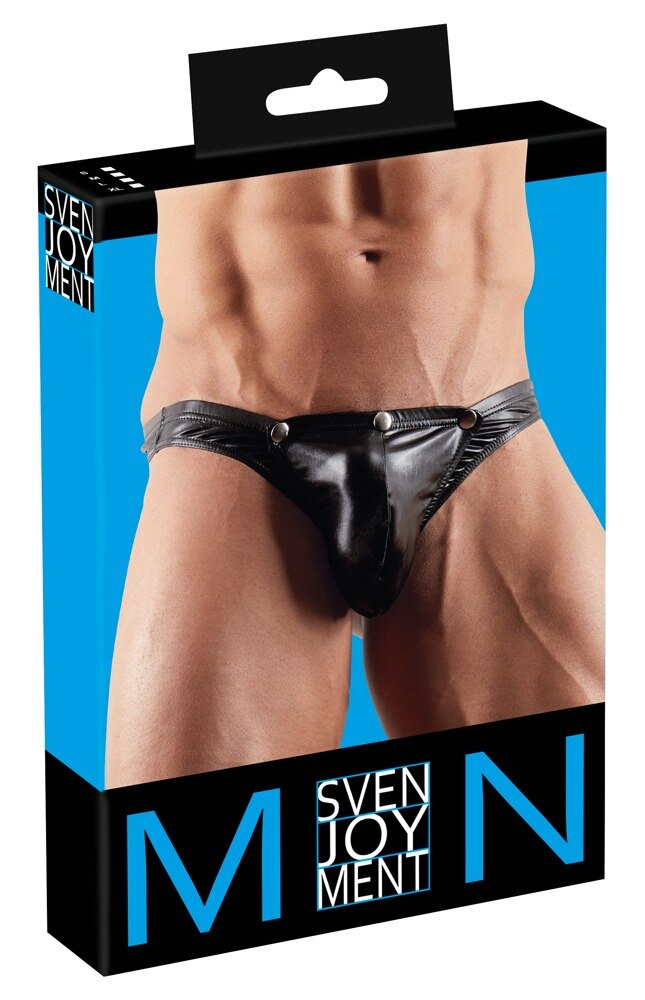 Svenjoyment Heren Slip Wetlook Zwart Met Swell Fuctie