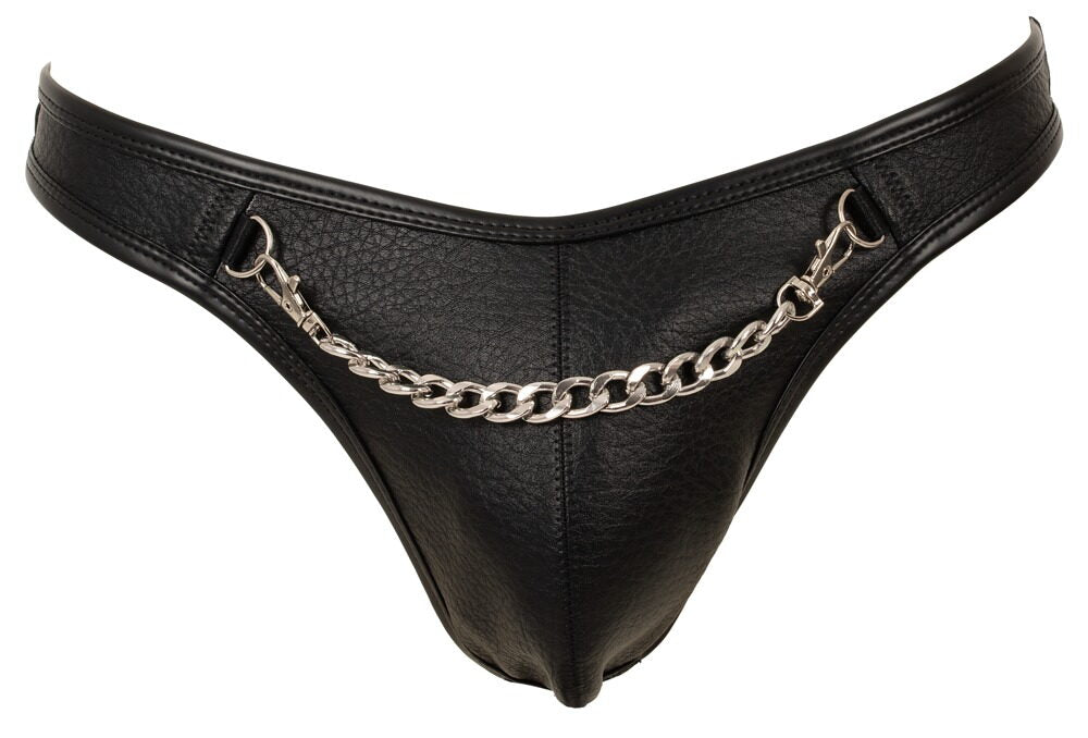Svenjoyment Heren Thong Zwart Met Ketting