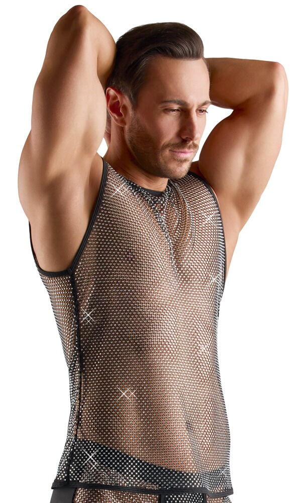 Svenjoyment Heren Sexy Sparkle Mesh Shirt