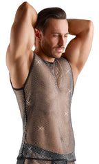 Svenjoyment Heren Sexy Sparkle Mesh Shirt