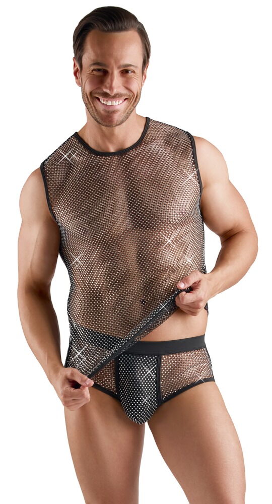 Svenjoyment Heren Sexy Sparkle Mesh Shirt