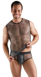Svenjoyment Heren Sexy Sparkle Mesh Shirt
