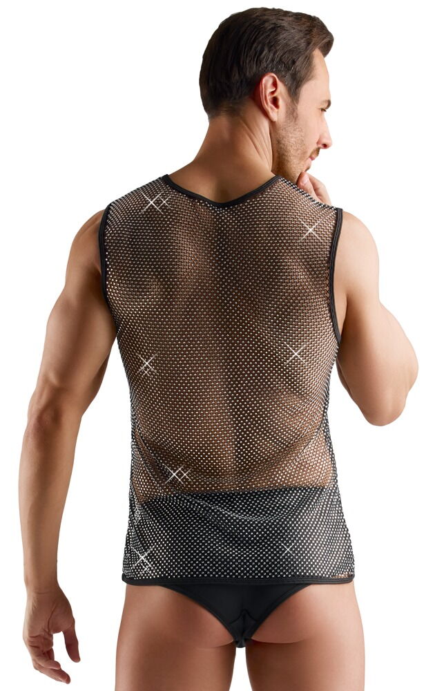 Svenjoyment Heren Sexy Sparkle Mesh Shirt