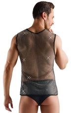 Svenjoyment Heren Sexy Sparkle Mesh Shirt