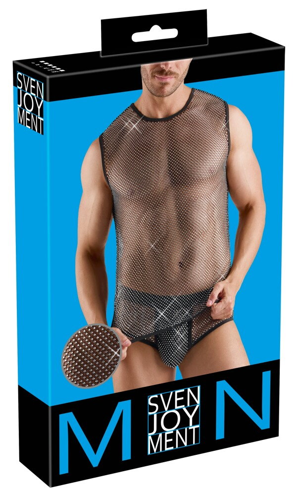 Svenjoyment Heren Sexy Sparkle Mesh Shirt