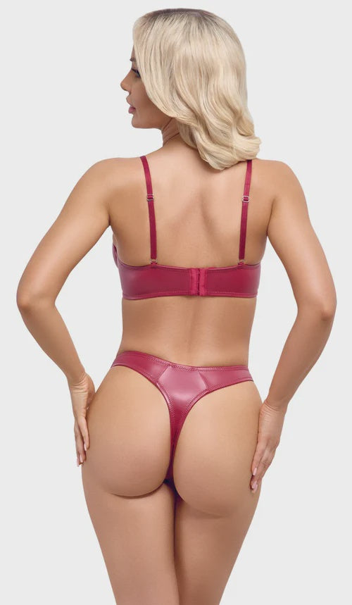Red bra set wetlook