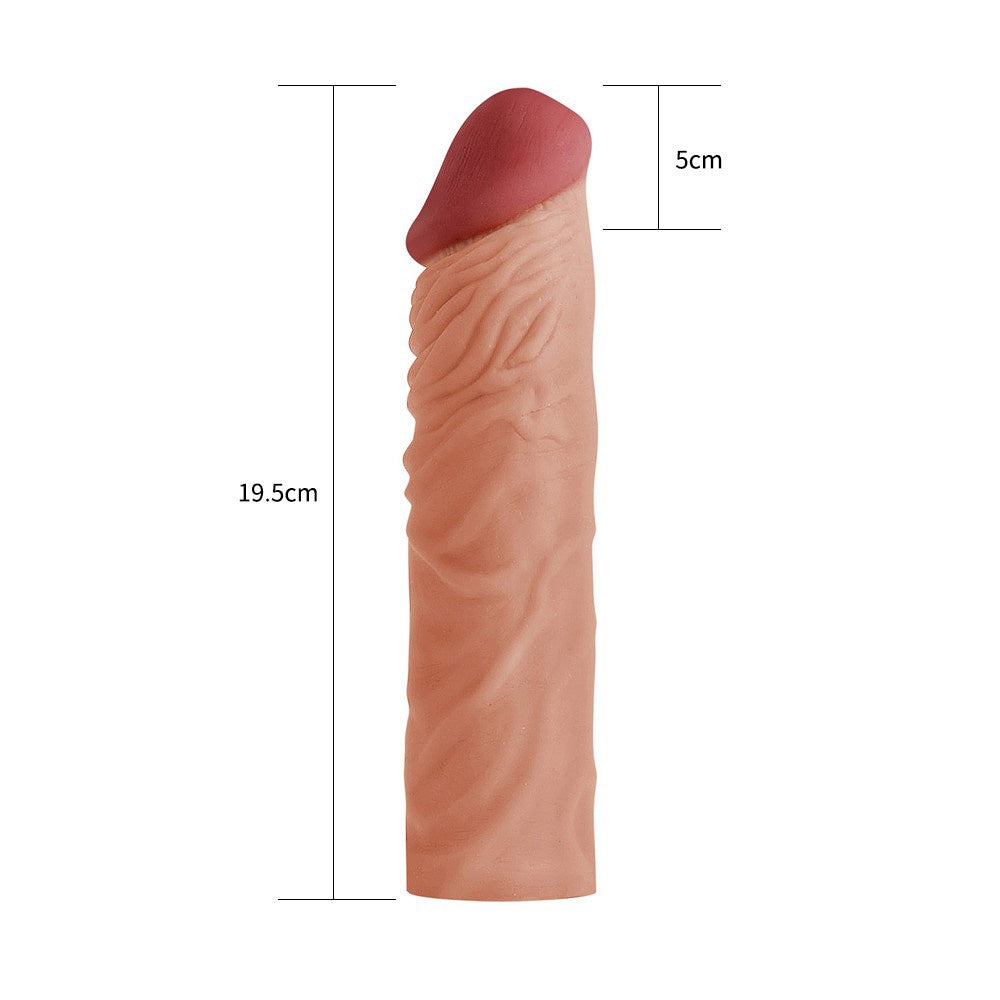 PENIS SLEEVE ADD 2" PLEASURE X TENDER NATURAL