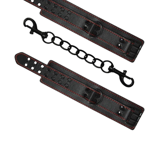 Lovetoy Bondage Enkelboeien - Zwart met Rood