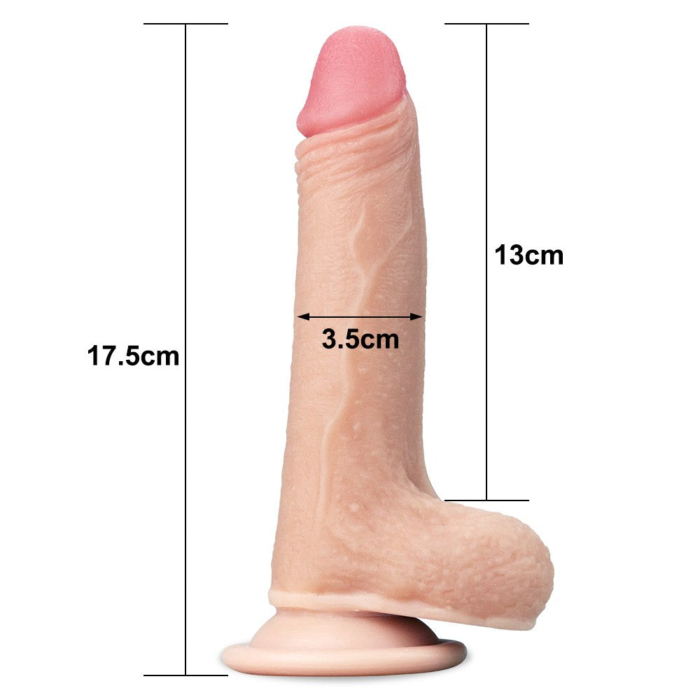 LoveToy - 7 inch Sliding Skin Dildo Dual Layer