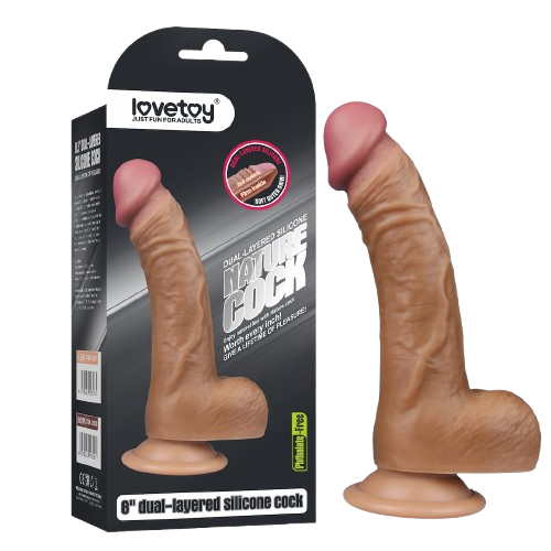 Lovetoy  Dildo Dubbel Gelaagd Silicone 8.0"