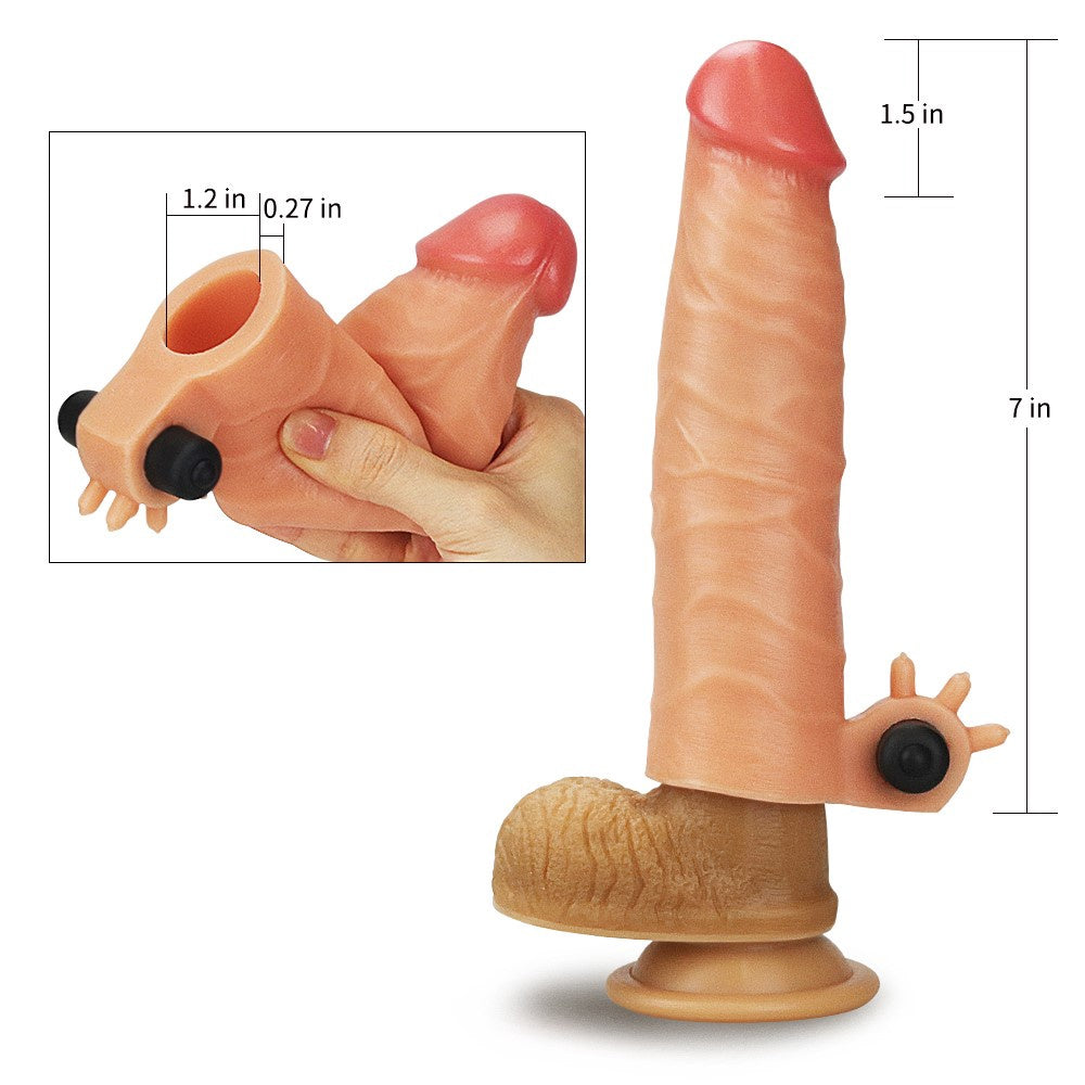 Revolutionaire Silicone Nature Extender + 1,5″ penisverlenging vibratie