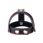 LEATHER COCKRING WITH BALL DIVIDER