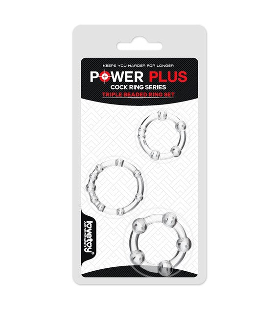 POWER PLUS DRIEVOUDIGE KRALEN RING SET