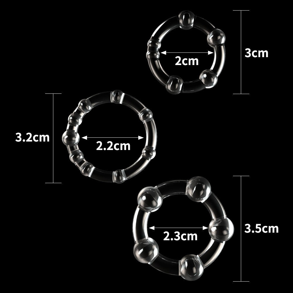 POWER PLUS DRIEVOUDIGE KRALEN RING SET