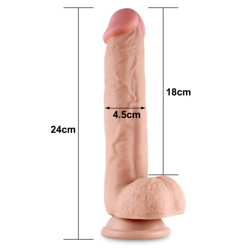 LoveToy - Sliding Skin Dildo 9.0" / 23 cm (Ø 4 CM) - Nude