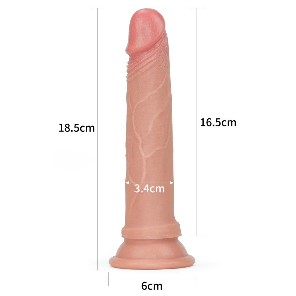 7'' DUBBEL GELAAGDE PLATINUM SILICONEN COCK