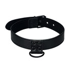 BONDAGE FETISJ ZWARTE MATTE KRAAG MET RIEM
