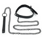 BONDAGE FETISJ ZWARTE MATTE KRAAG MET RIEM