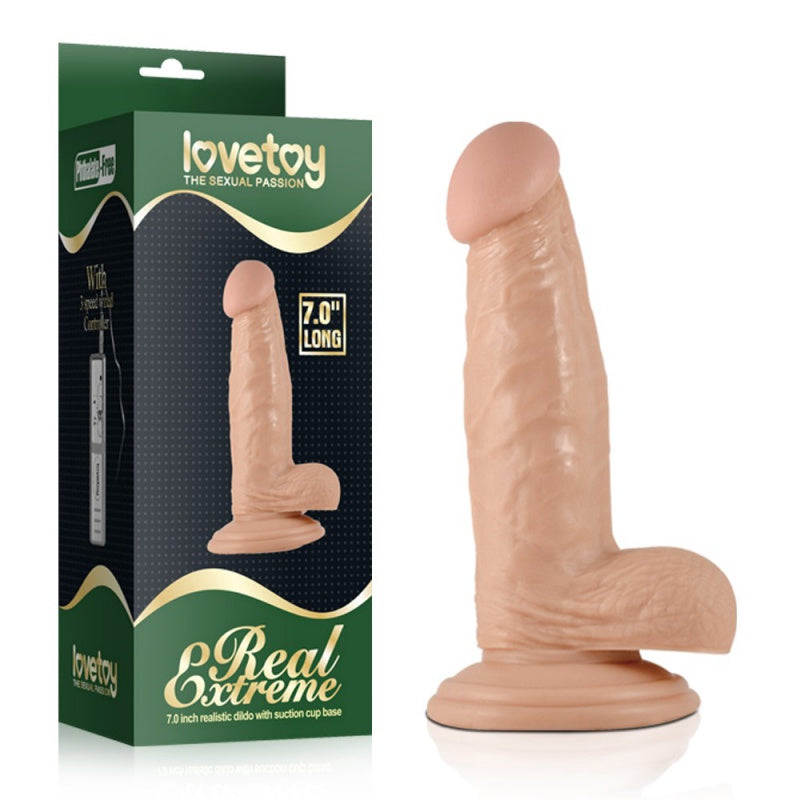 Lovetoy Sliding-Skin - tweelagige dildo - 18cm (natuurlijk)