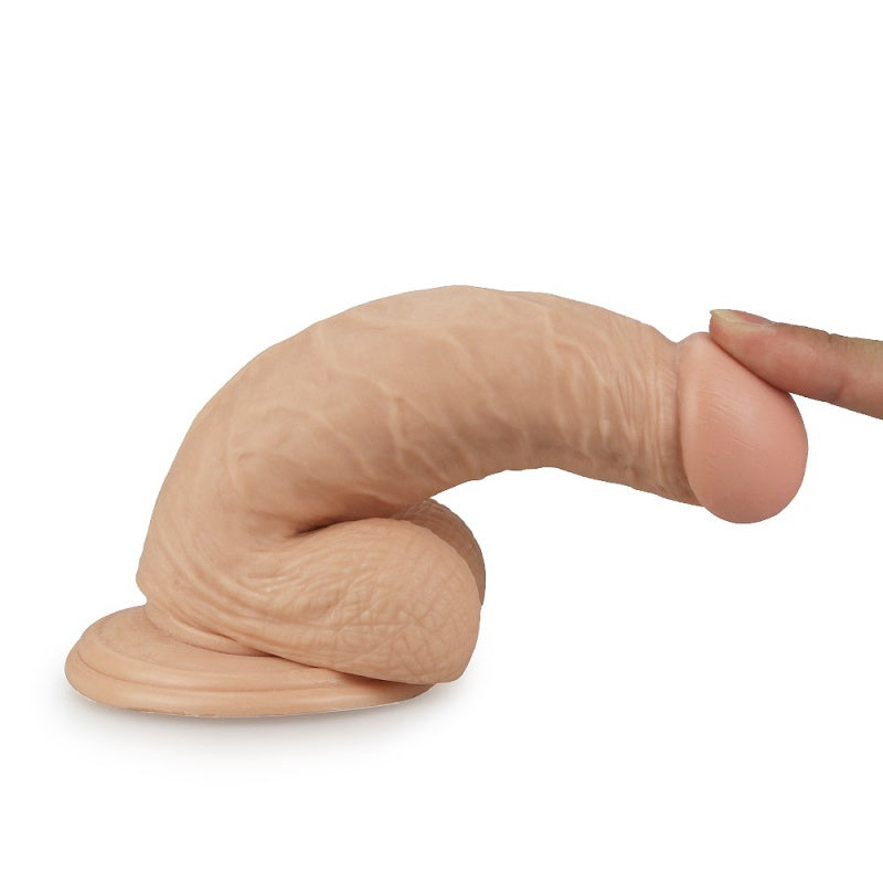 Lovetoy Sliding-Skin - tweelagige dildo - 18cm (natuurlijk)