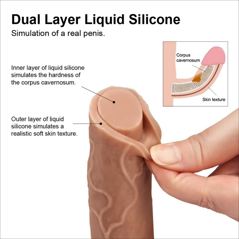 Lovetoy Adult Toy Woman Toy 8.5'' Dual-layered Silicone Dildo (Flesh)
