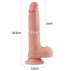 8"Dual layered Platinum Silicone Cock