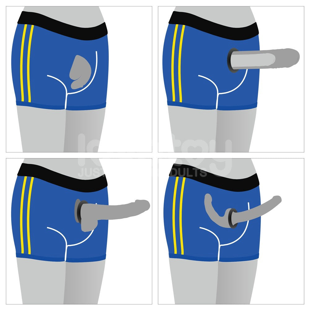 CHIQUE STRAP-ON SHORT BOXER DAMES EN HEREN