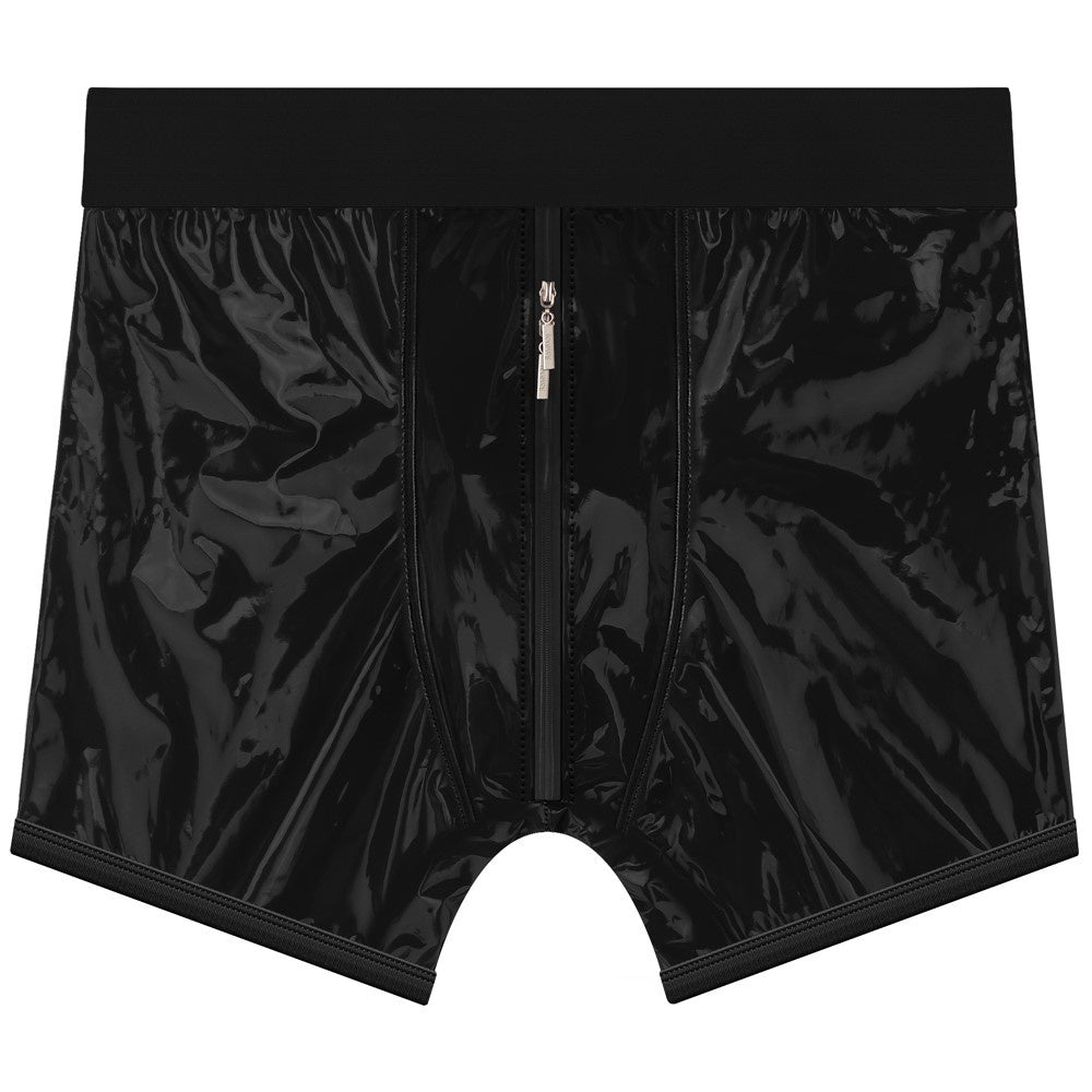 STRAP-ON SHORT BOXER VOOR MAN EN VROUW LAK ZWART